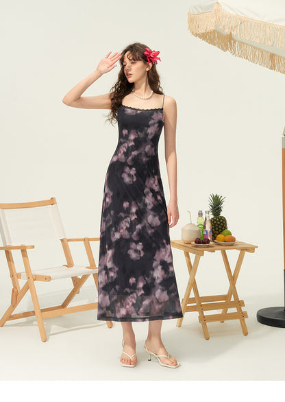 Slim-Fit Floral Print Resort Cami Dress