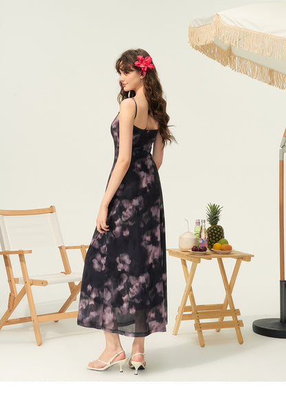 Slim-Fit Floral Print Resort Cami Dress