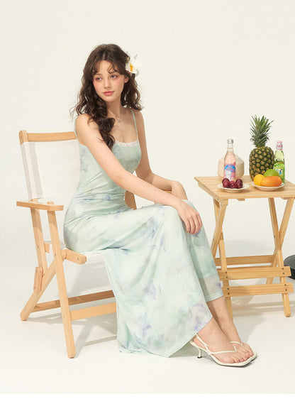 Slim-Fit Floral Print Resort Cami Dress