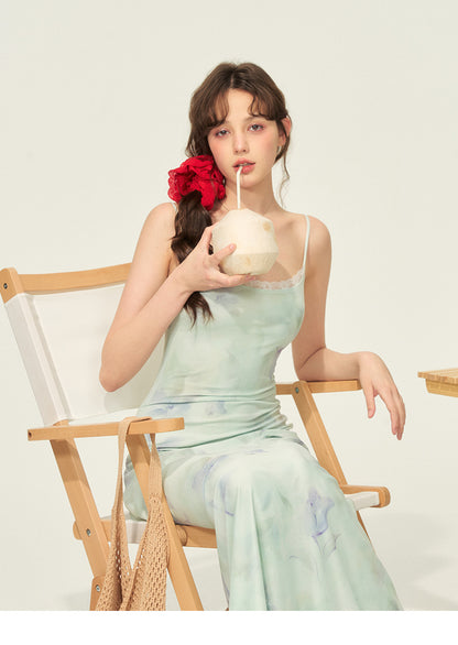 Slim-Fit Floral Print Resort Cami Dress