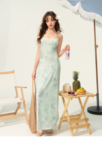 Slim-Fit Floral Print Resort Cami Dress