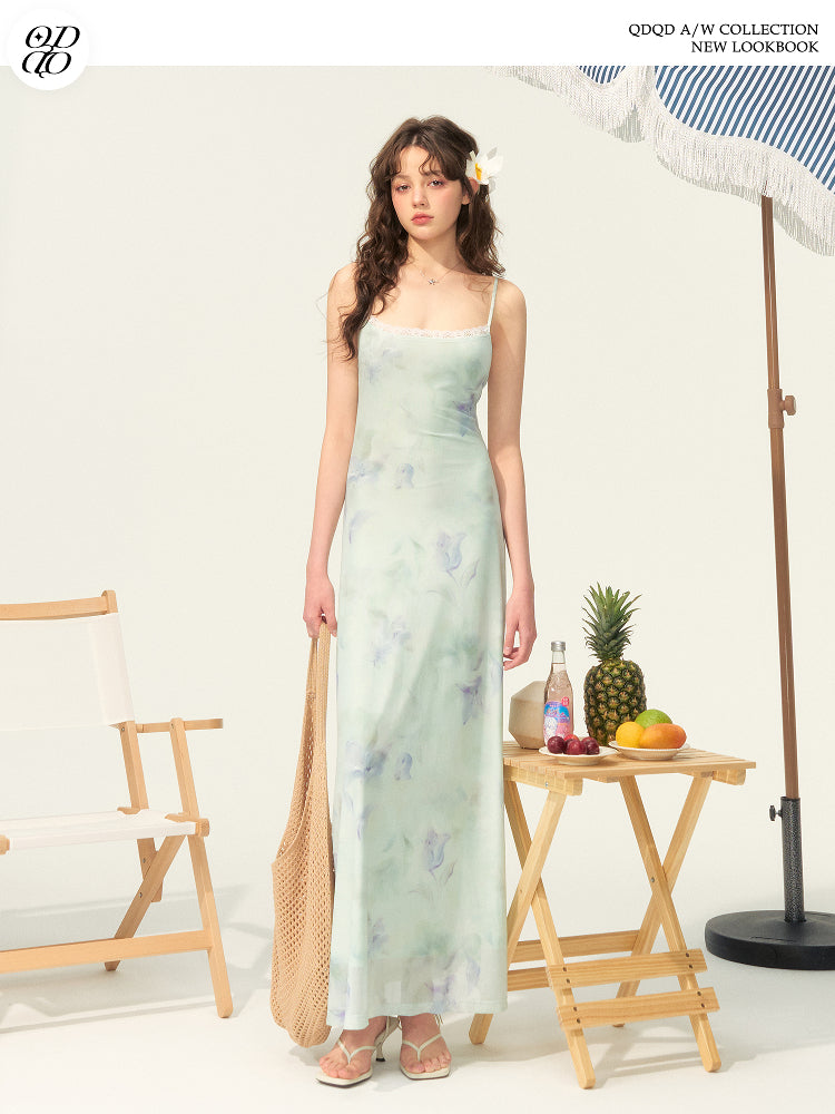 Slim-Fit Floral Print Resort Cami Dress