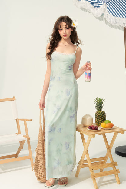 Slim-Fit Floral Print Resort Cami Dress