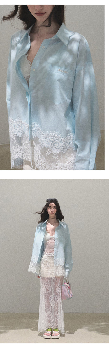 Lace Detailed Cotton Shirt