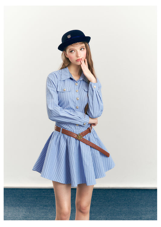 Button-Up Fit-And-Flare Shirt Dress