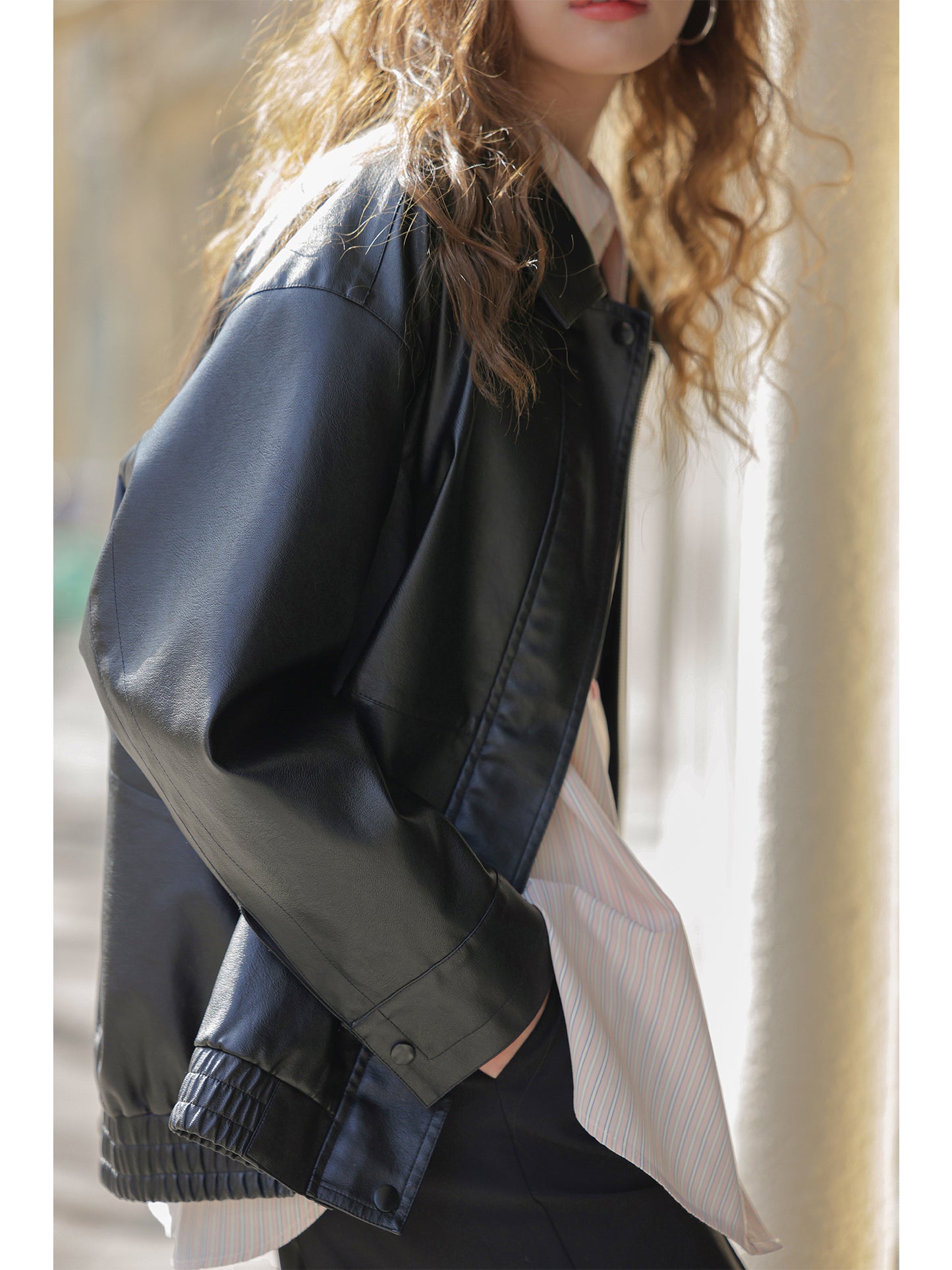 Minimal Faux Leather Jacket