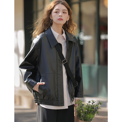 Minimal Faux Leather Jacket