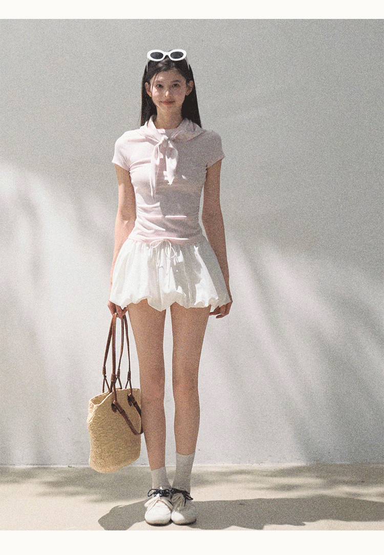 Bubble Hem Mini Skirt In Two Styles