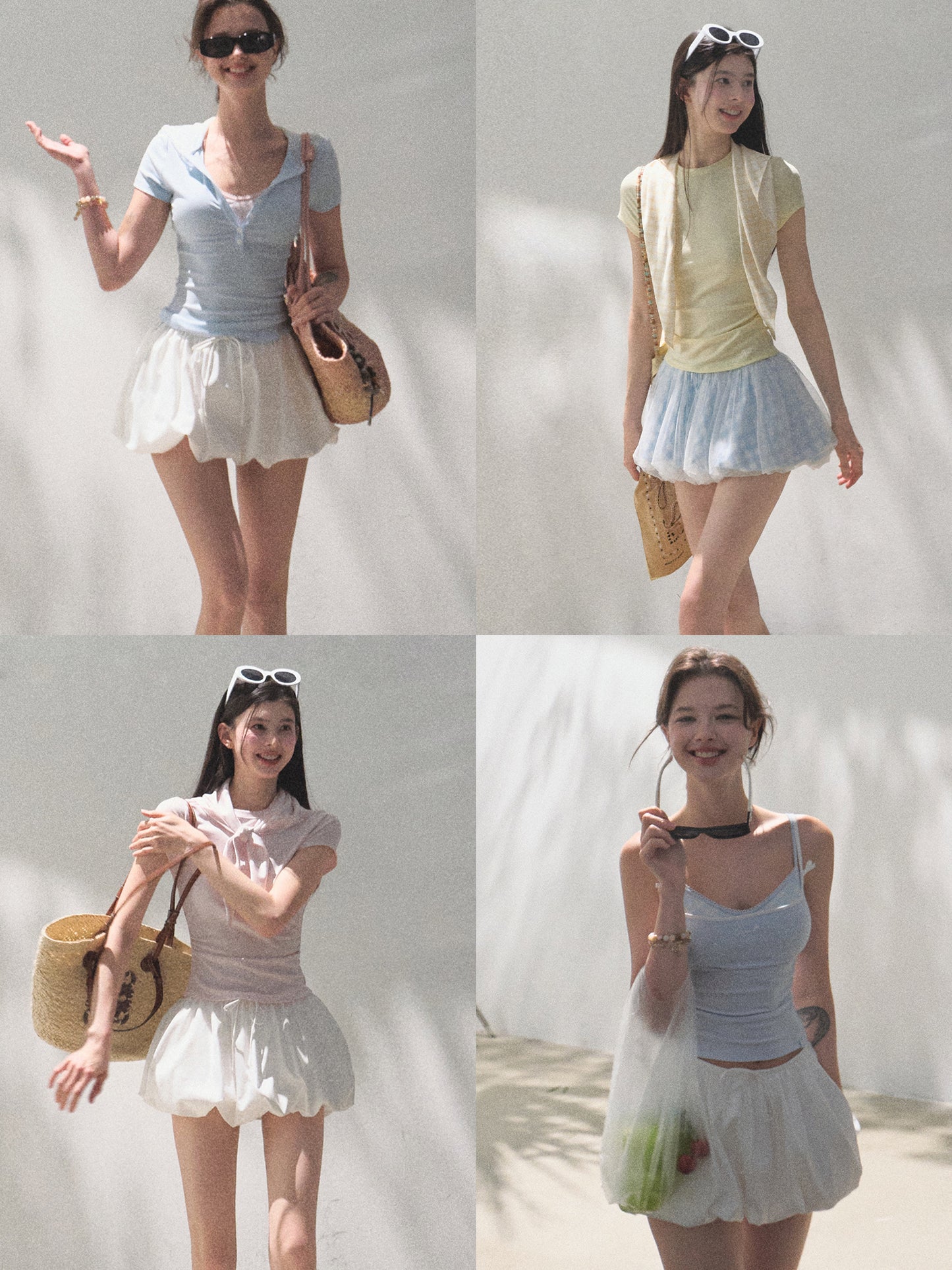 Bubble Hem Mini Skirt In Two Styles