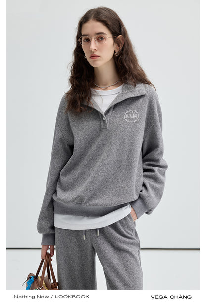 Relaxed Fit Henley Sweatshirt And Matching Pants