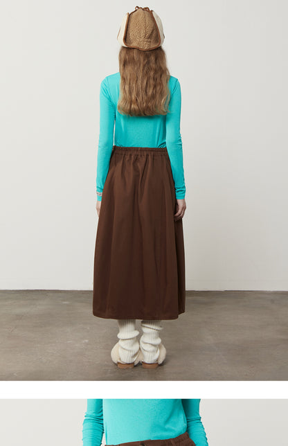 Dachshund Jacquard Hoodie Knit Top And Twill Skirt