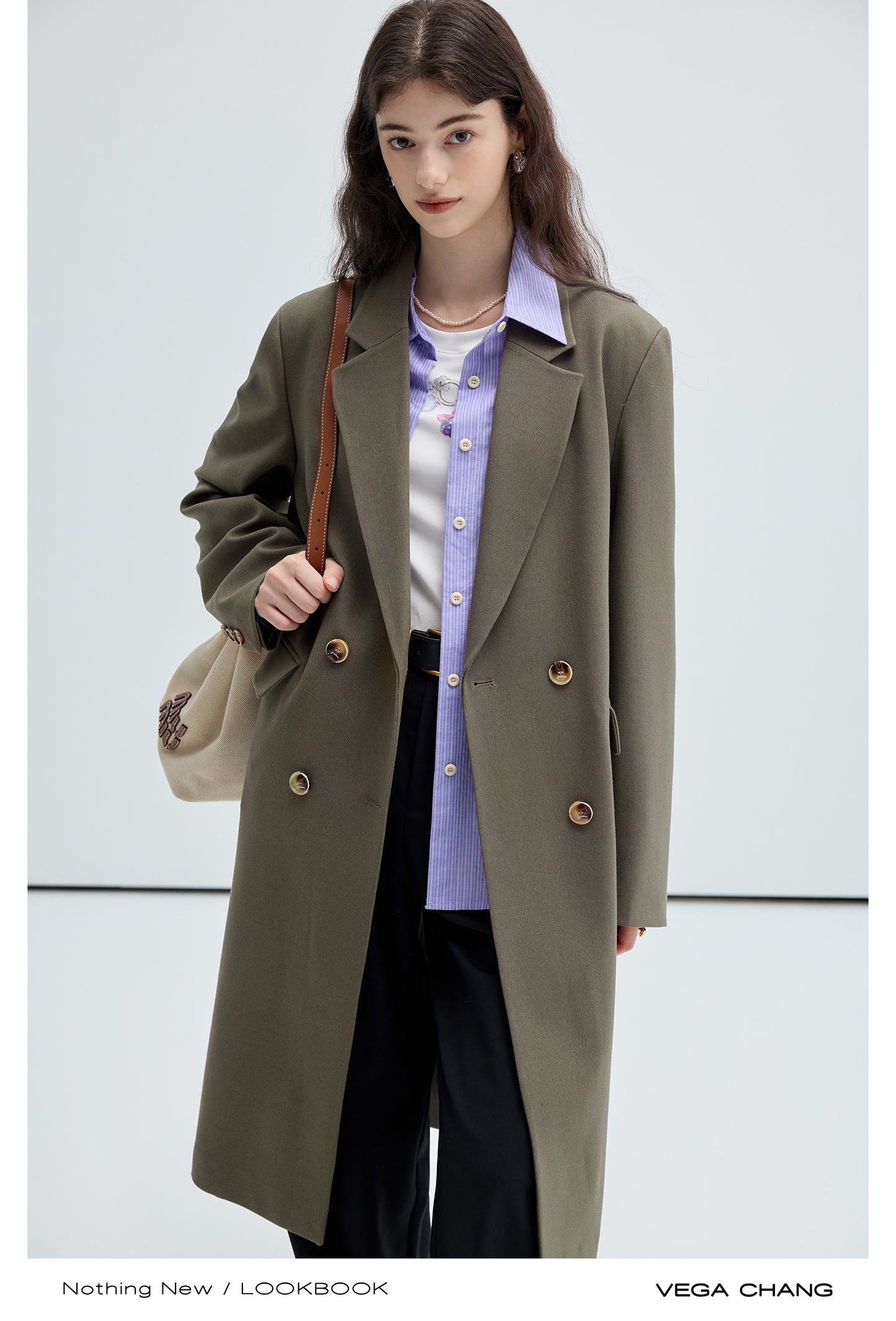 Double Breasted Long Blazer Coat