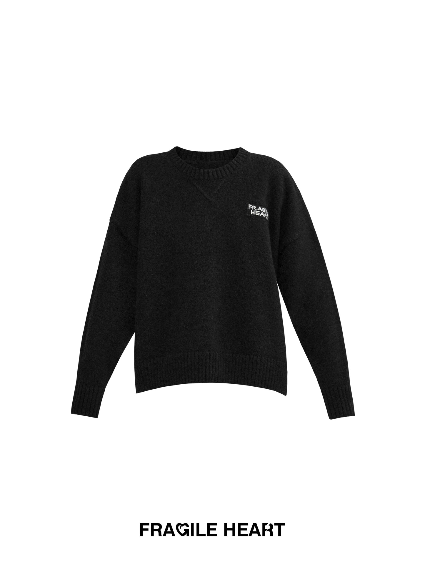 Basic Wool Blend Jacquard Logo Sweater