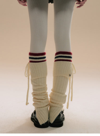 Varsity-Inspired Frilled Cardigan And Leg Warmers