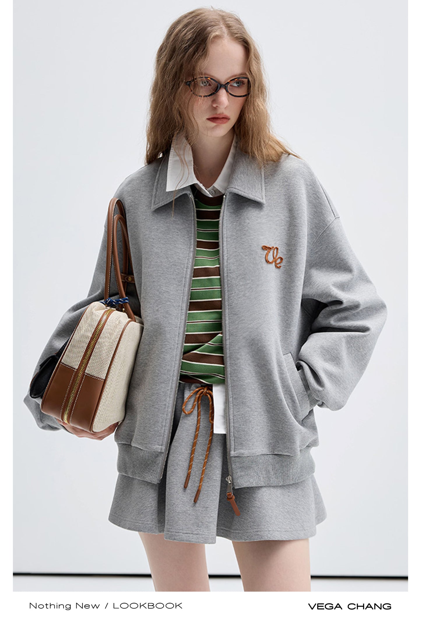 Zip Up Sweatshirt With Small Patch