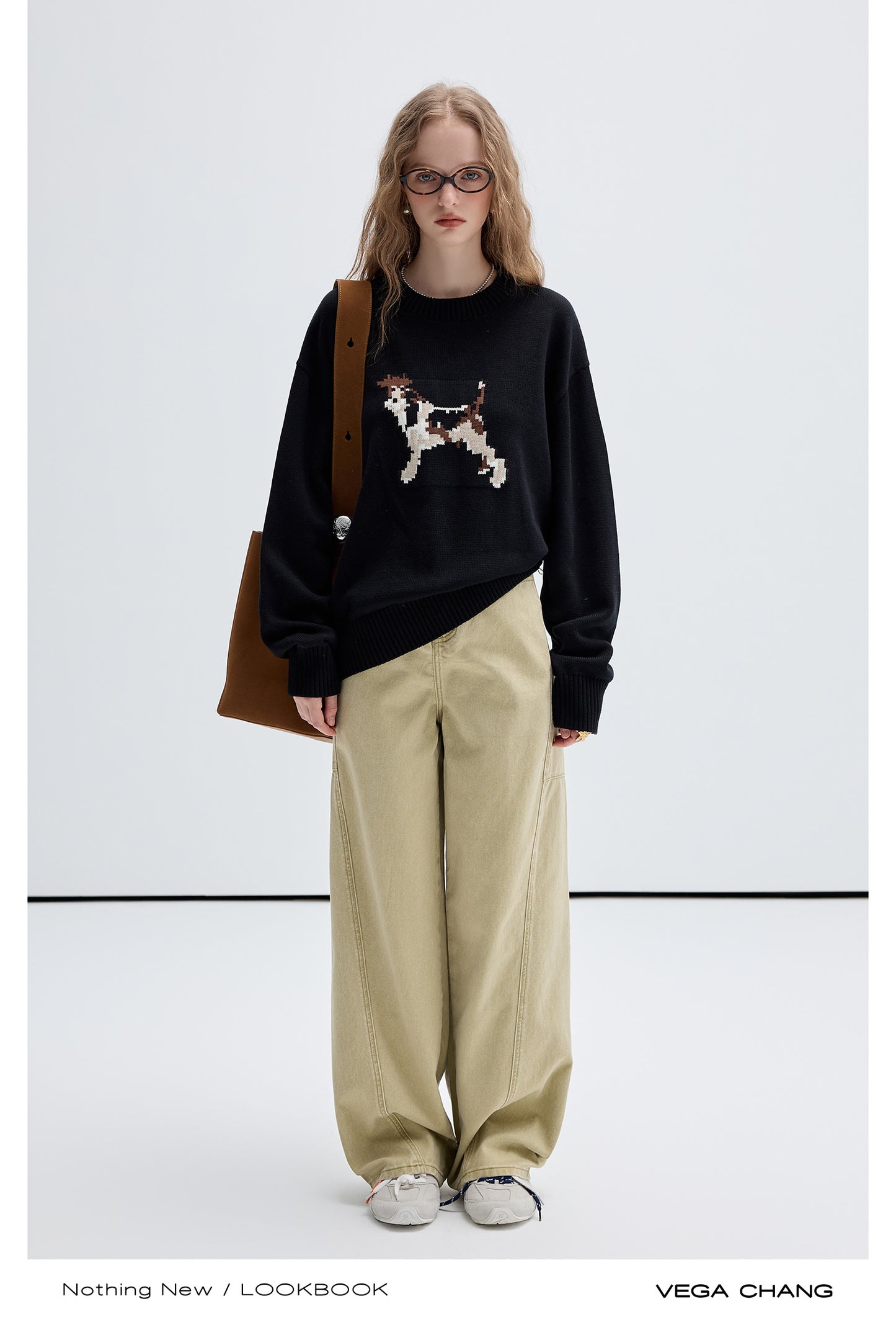 Relaxed Fit Jacquard Dog Sweater