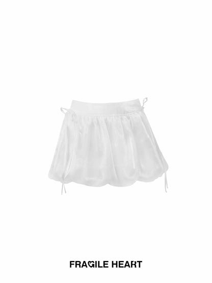 Organza Mini Tutu Skirt With Bowknot Accents