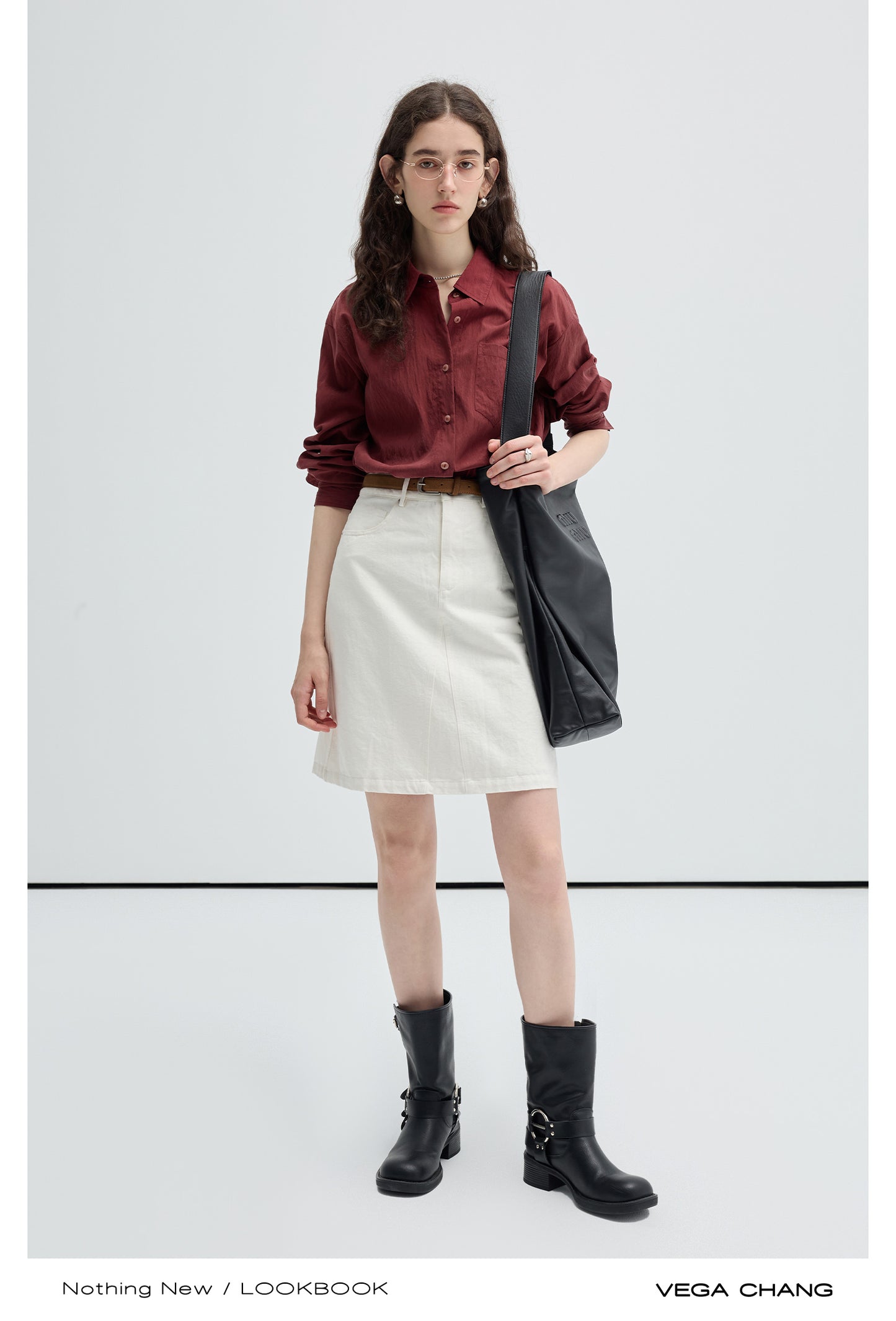 High Waist A-Line Slim Fit Short Cotton Skirt