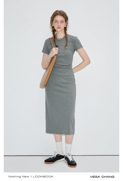 Ruched Waist Slim Fit T-Shirt Dress