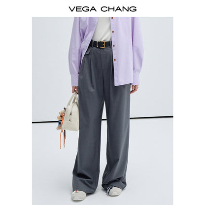 High Waist Straight Wide-Leg Floor Length Pants