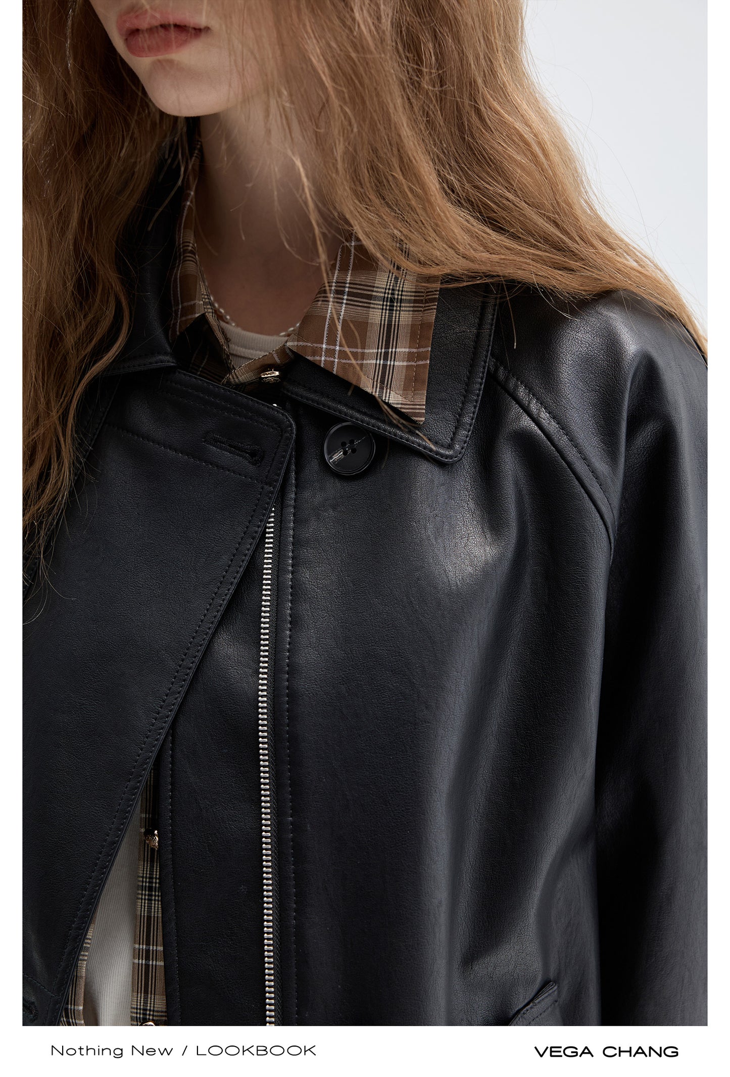 Double Closure Faux Leather Motorcycle Jacket