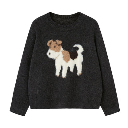 Soft Jacquard Puppy Sweater & Panda Knit Cardigan