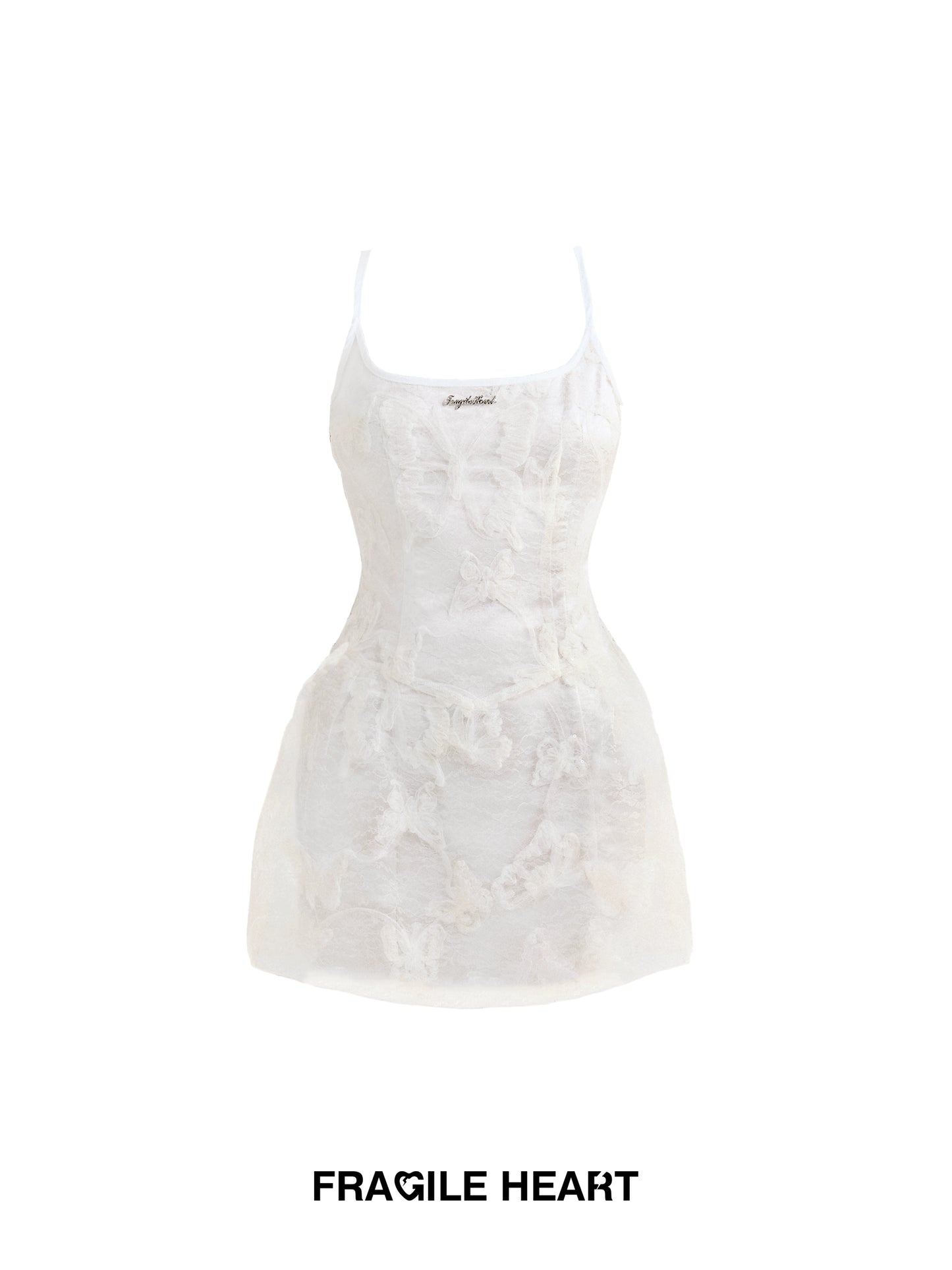 Butterfly Lace See-Through Camisole Dress And Slip