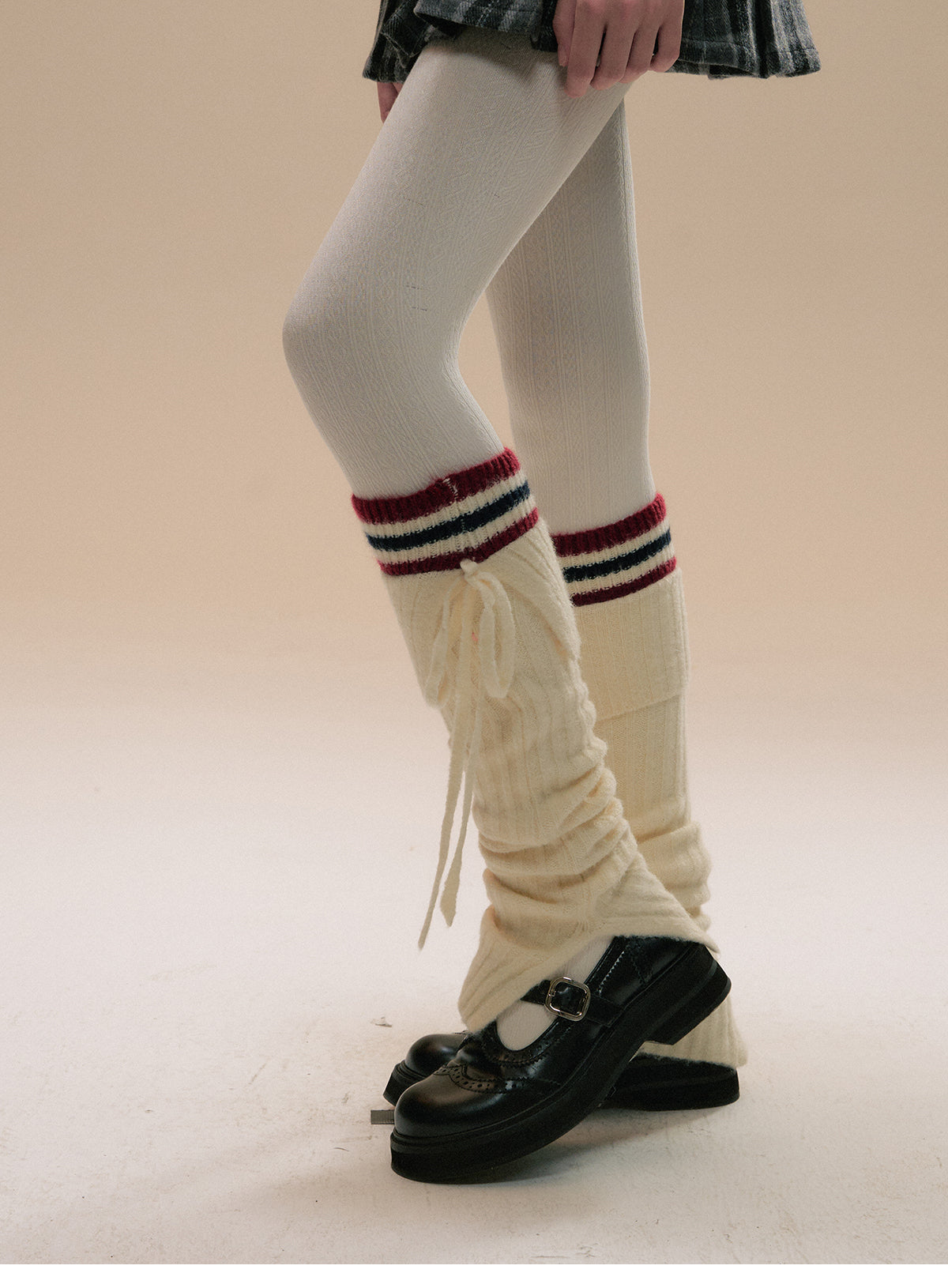 Varsity-Inspired Frilled Cardigan And Leg Warmers