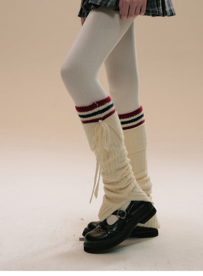 Varsity-Inspired Frilled Cardigan And Leg Warmers