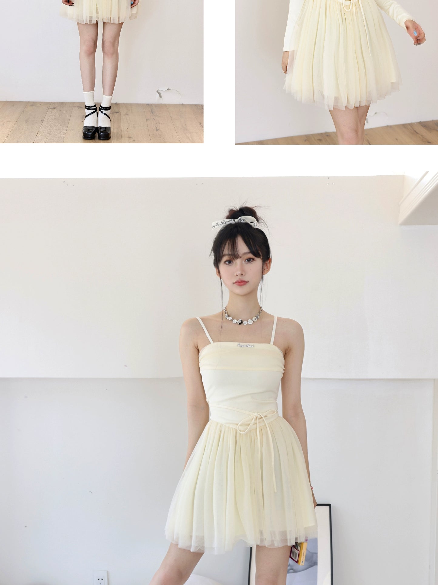 Casual Tutu-Style Ballerina Camisole Dress With Matching Top