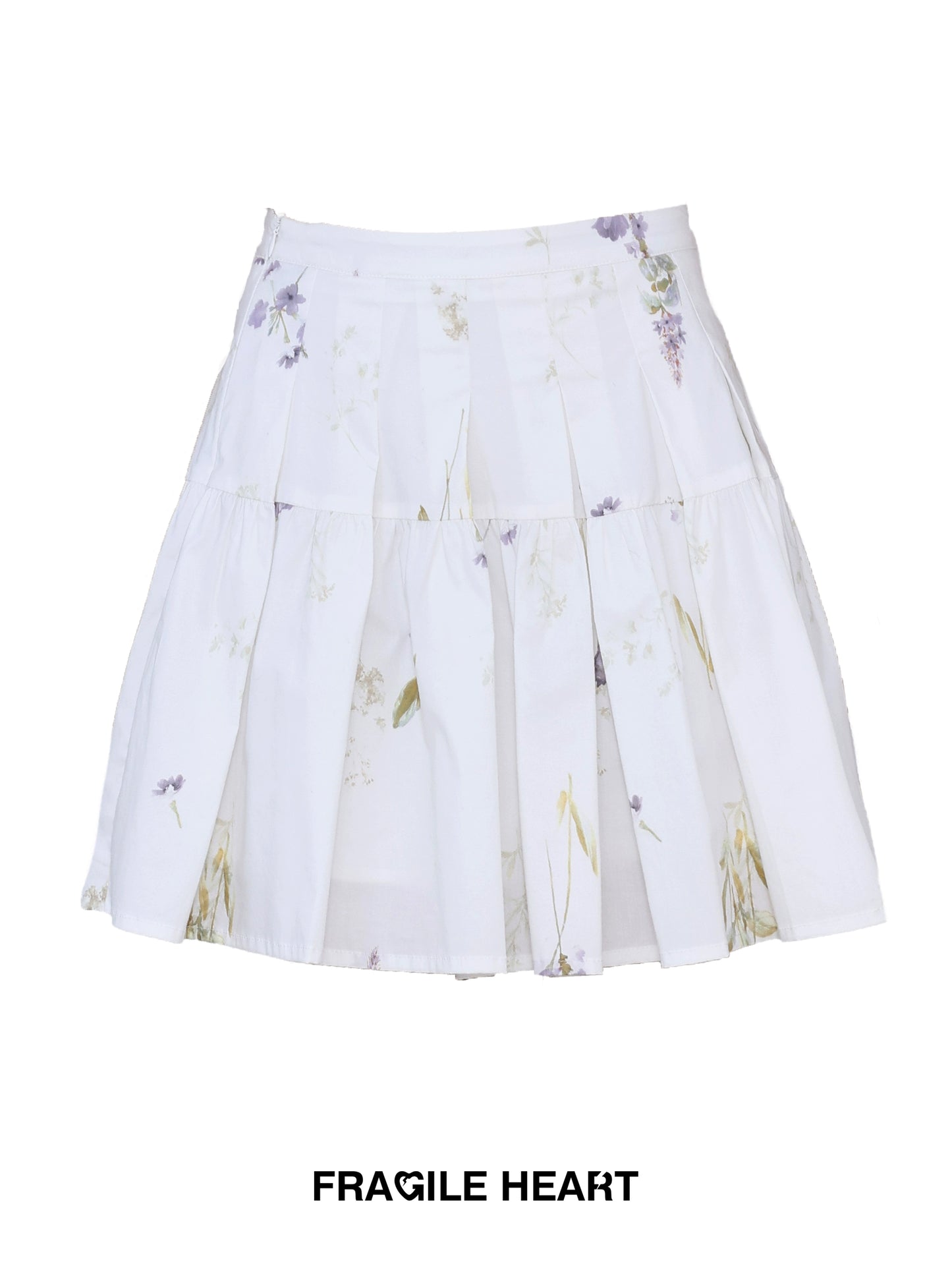 Floral Puff Sleeve Top And Matching Pleated Short Skirt