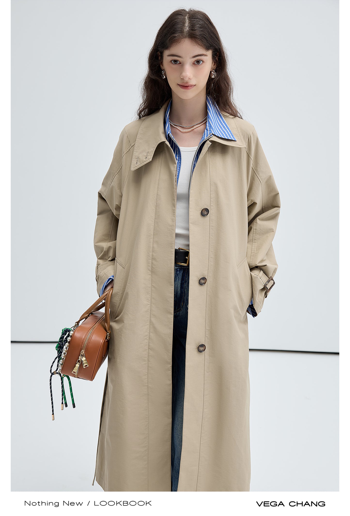 Timeless Stand Collar Single-Breasted Trench Coat