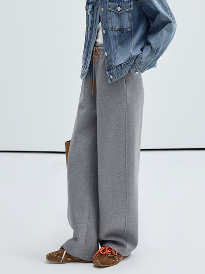 Relaxed Fit Drawstring Curved Sweatpants