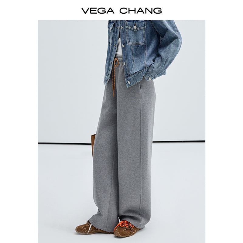 Relaxed Fit Drawstring Curved Sweatpants