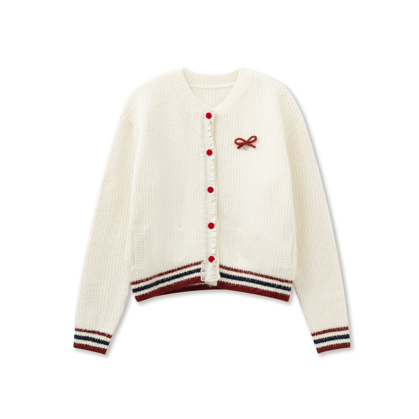 Varsity-Inspired Frilled Cardigan And Leg Warmers