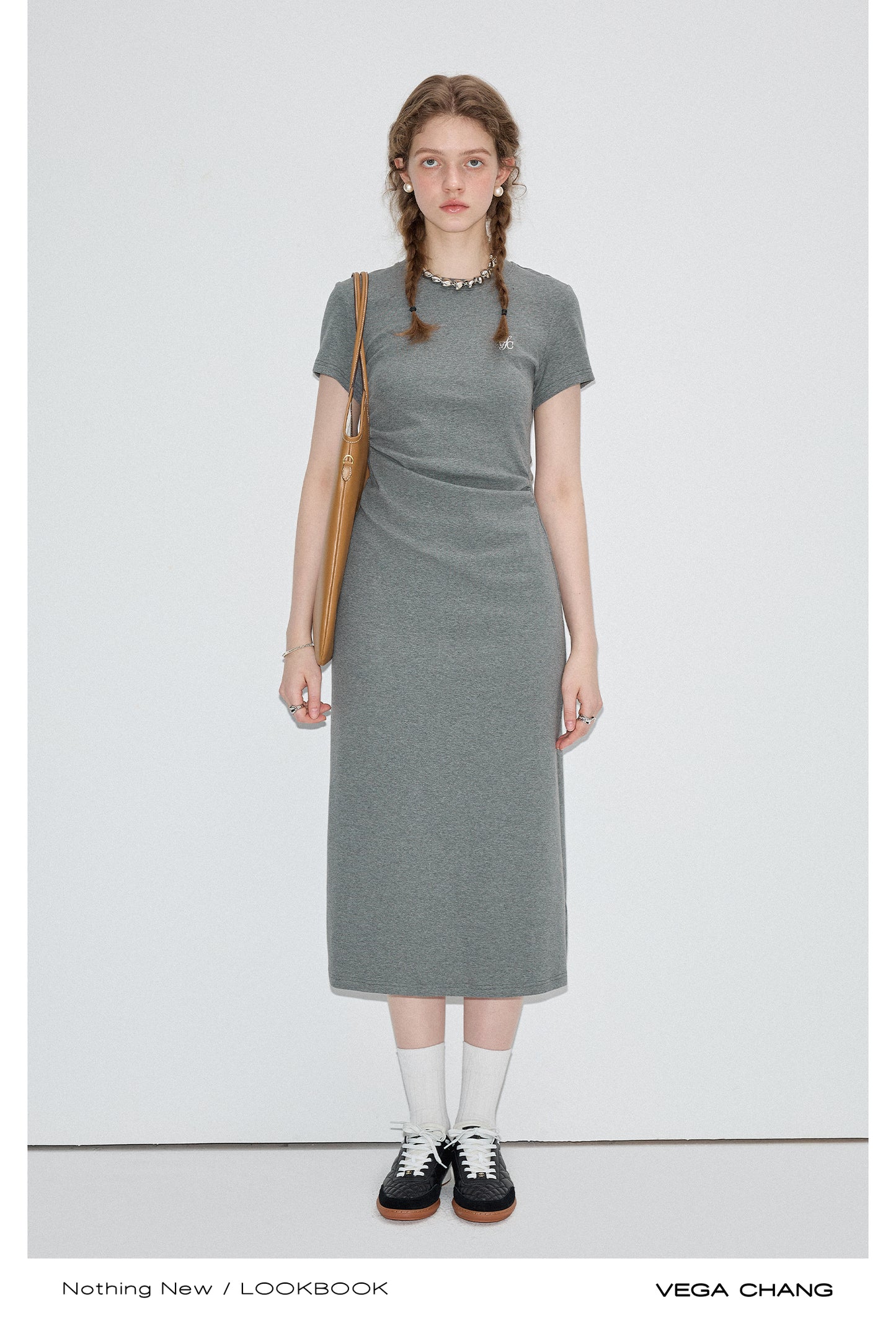 Ruched Waist Slim Fit T-Shirt Dress