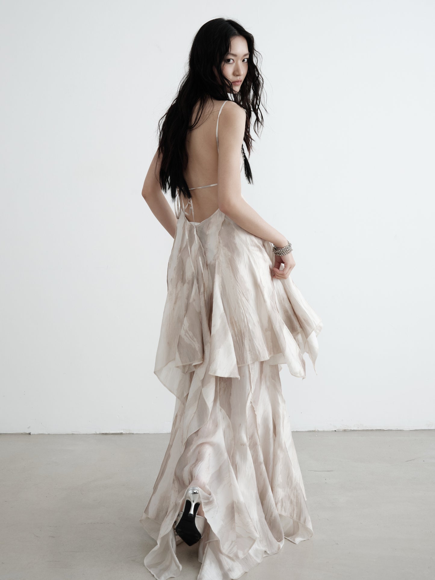 Asymmetrical Floor-Length Voluminous Skirt