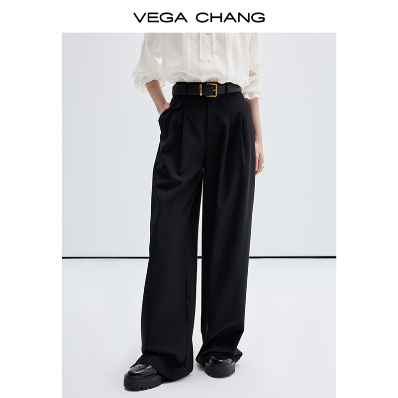 High Waist Straight Wide-Leg Floor Length Pants