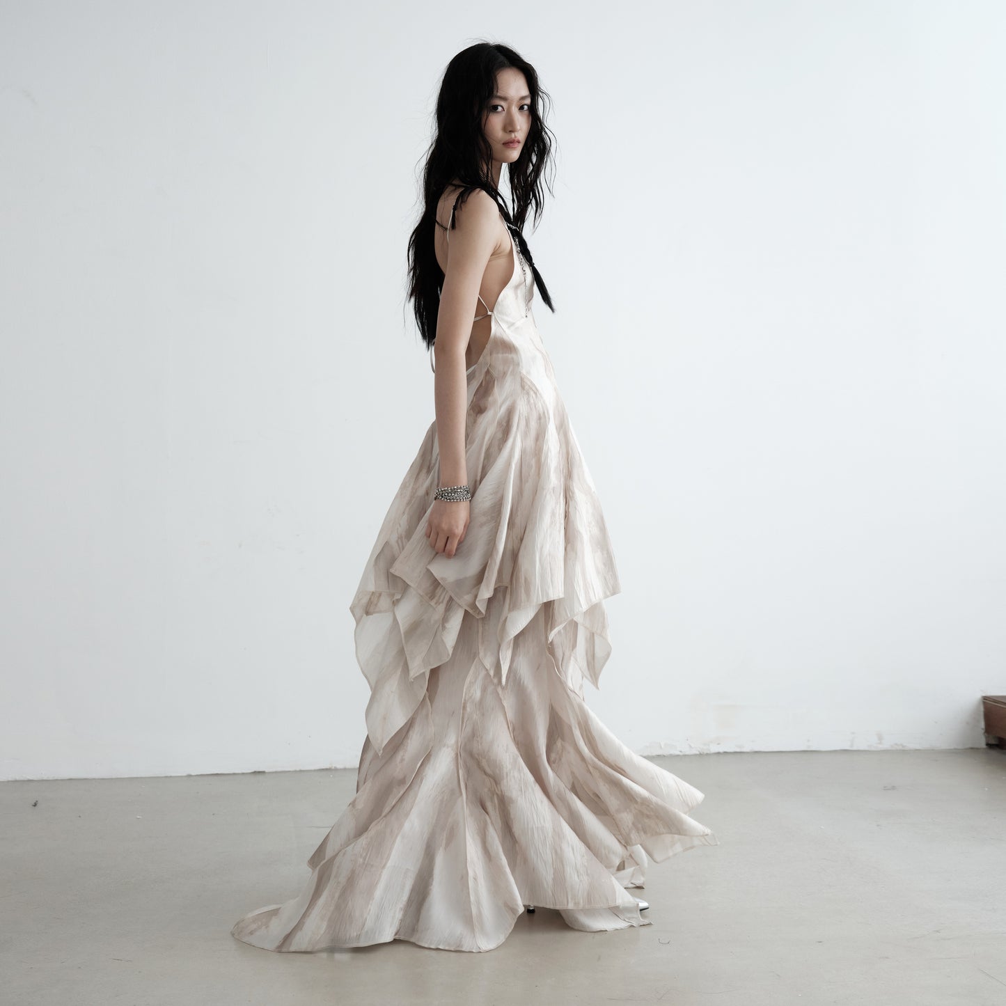 Asymmetrical Floor-Length Voluminous Skirt