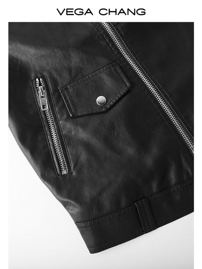 Versatile Faux Leather Motorcycle Jacket