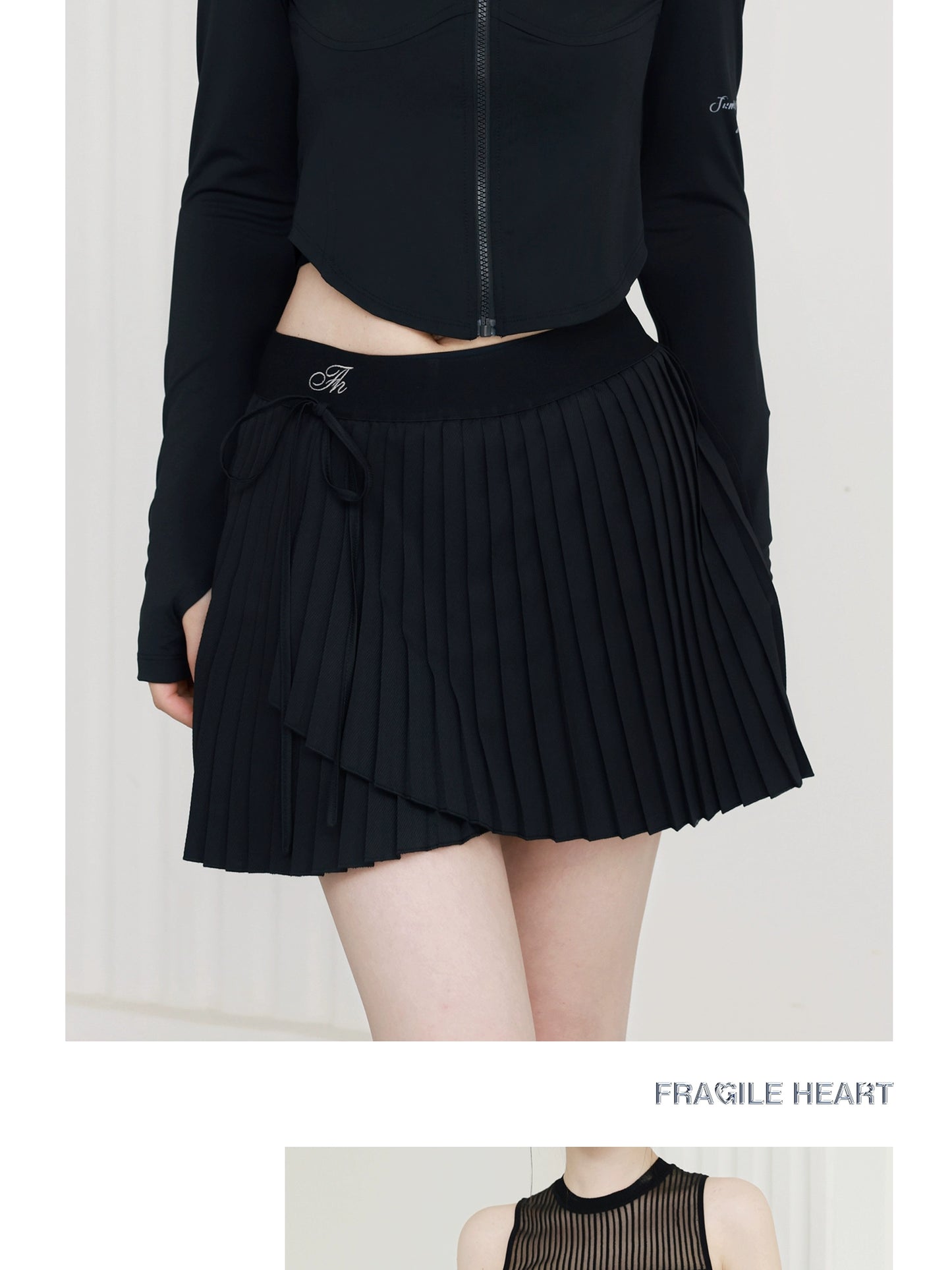 Accordion Pleated Wrap-Style Short Casual Tennis Skirt