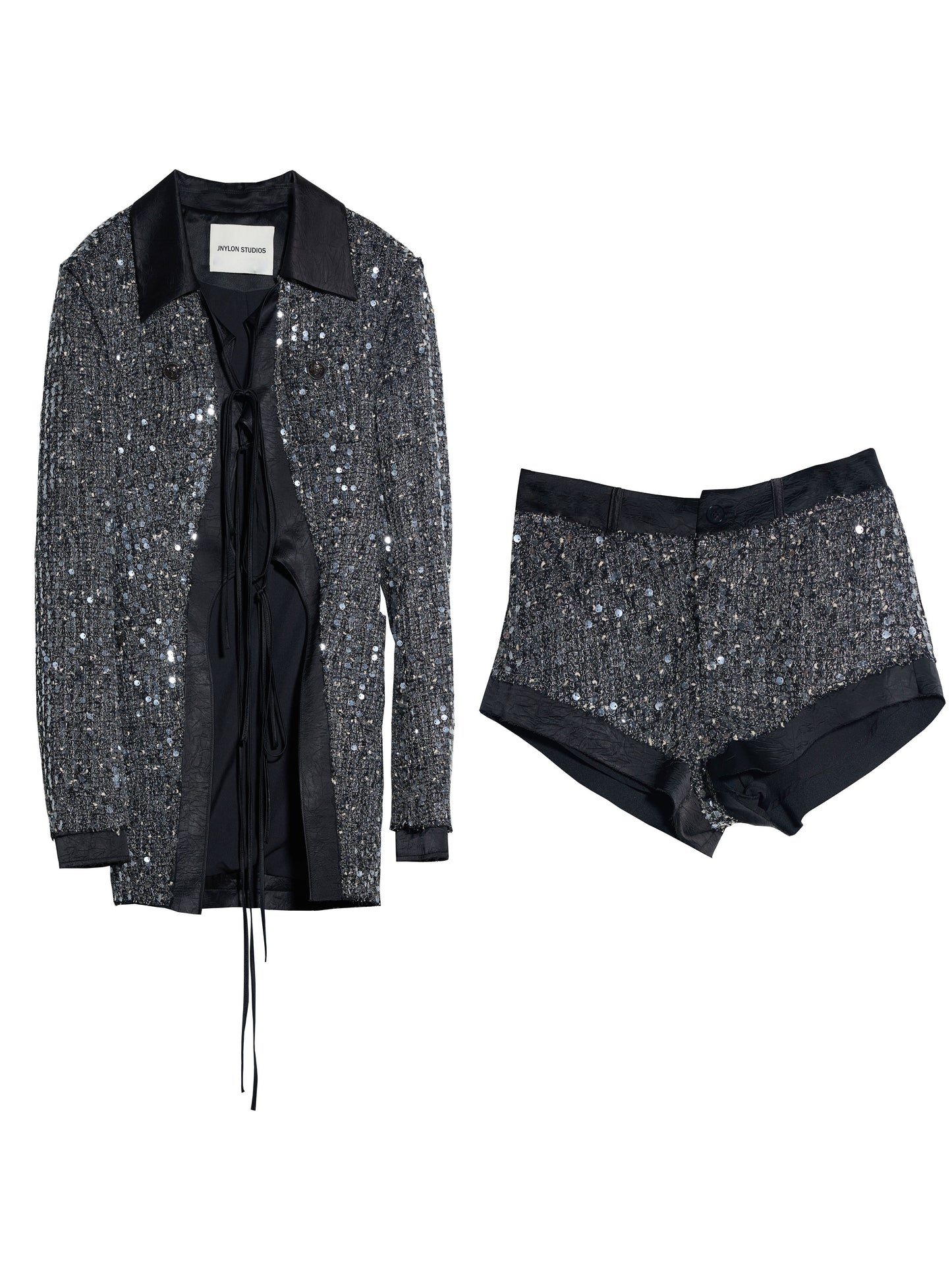 Sequined Jacket And Mini Shorts Set