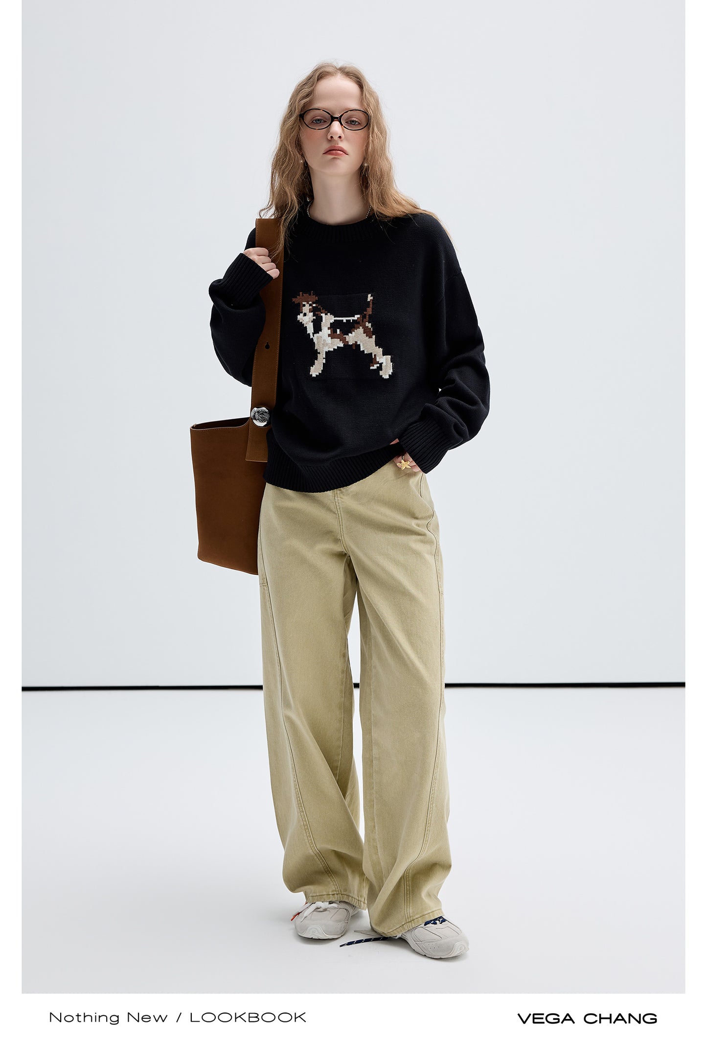 Relaxed Fit Jacquard Dog Sweater