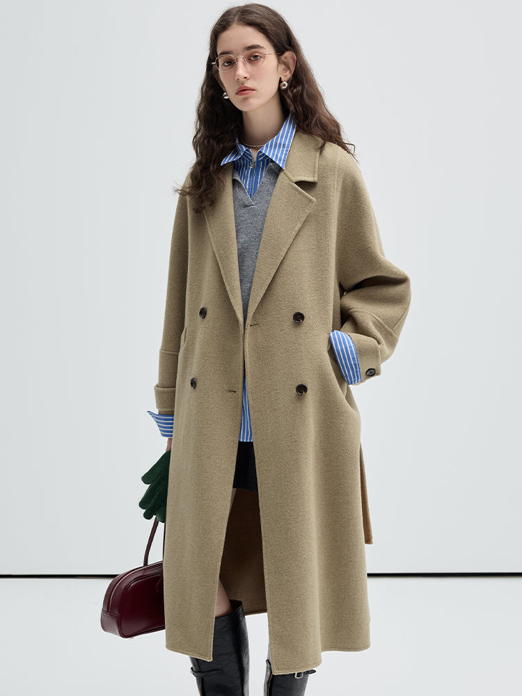 Classic Double-Breasted Woolen Coat