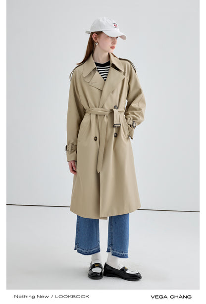 Classic Double-Breast Belted Trench Coat