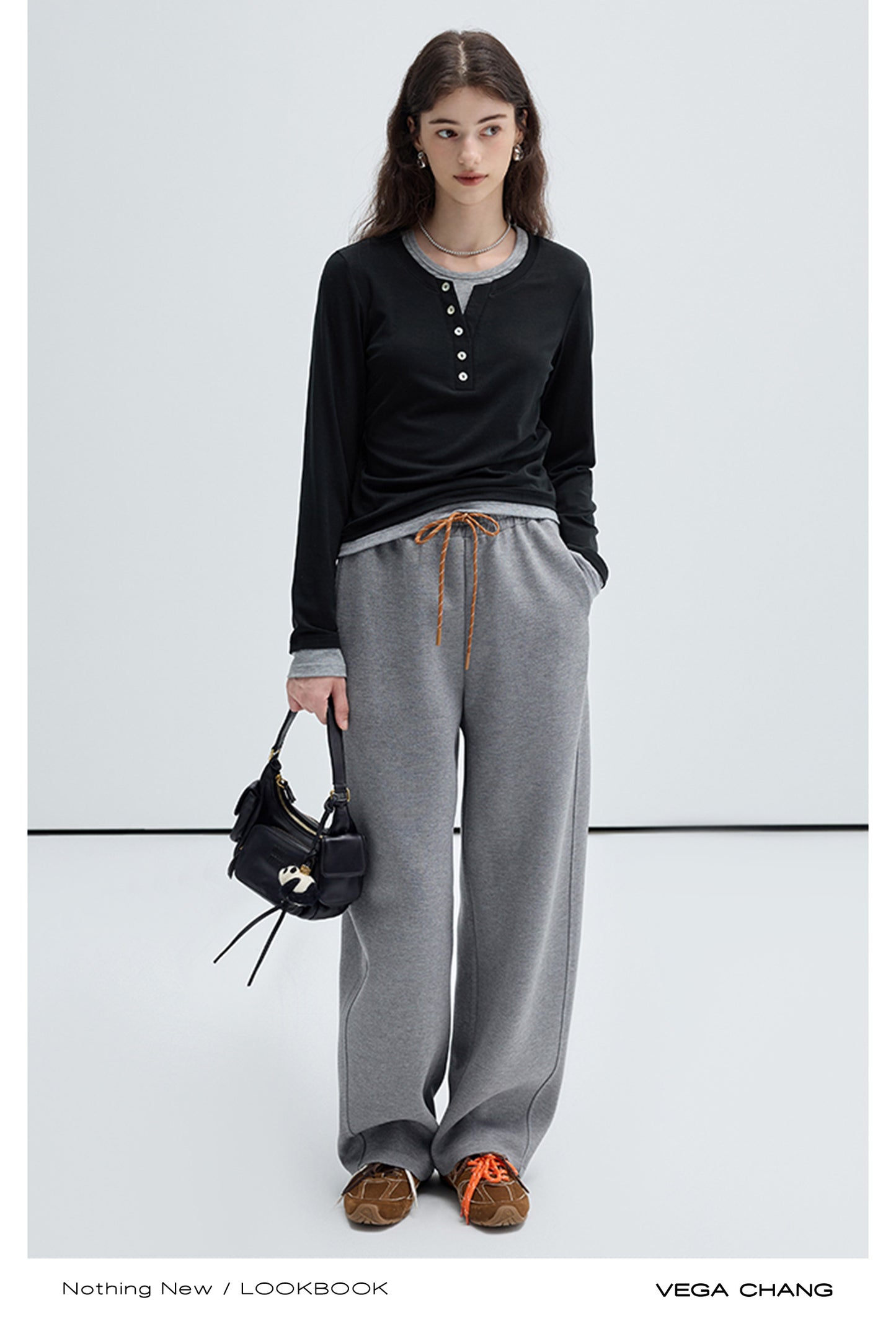 Relaxed Fit Drawstring Curved Sweatpants