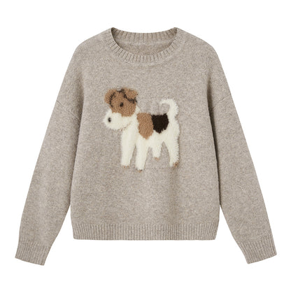 Soft Jacquard Puppy Sweater & Panda Knit Cardigan