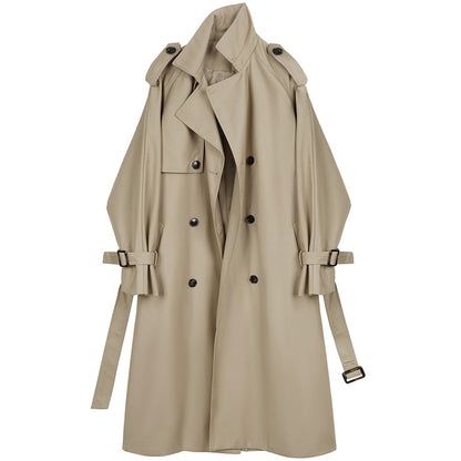 Classic Double-Breasted Midi Trench Coat