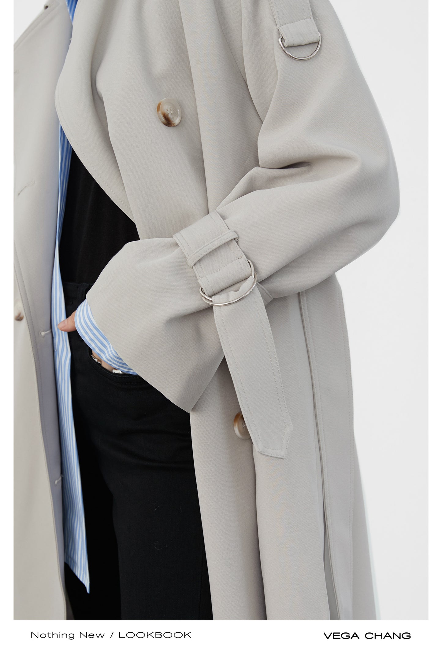 Classic Belted Double Breasted Midi Trench Coat