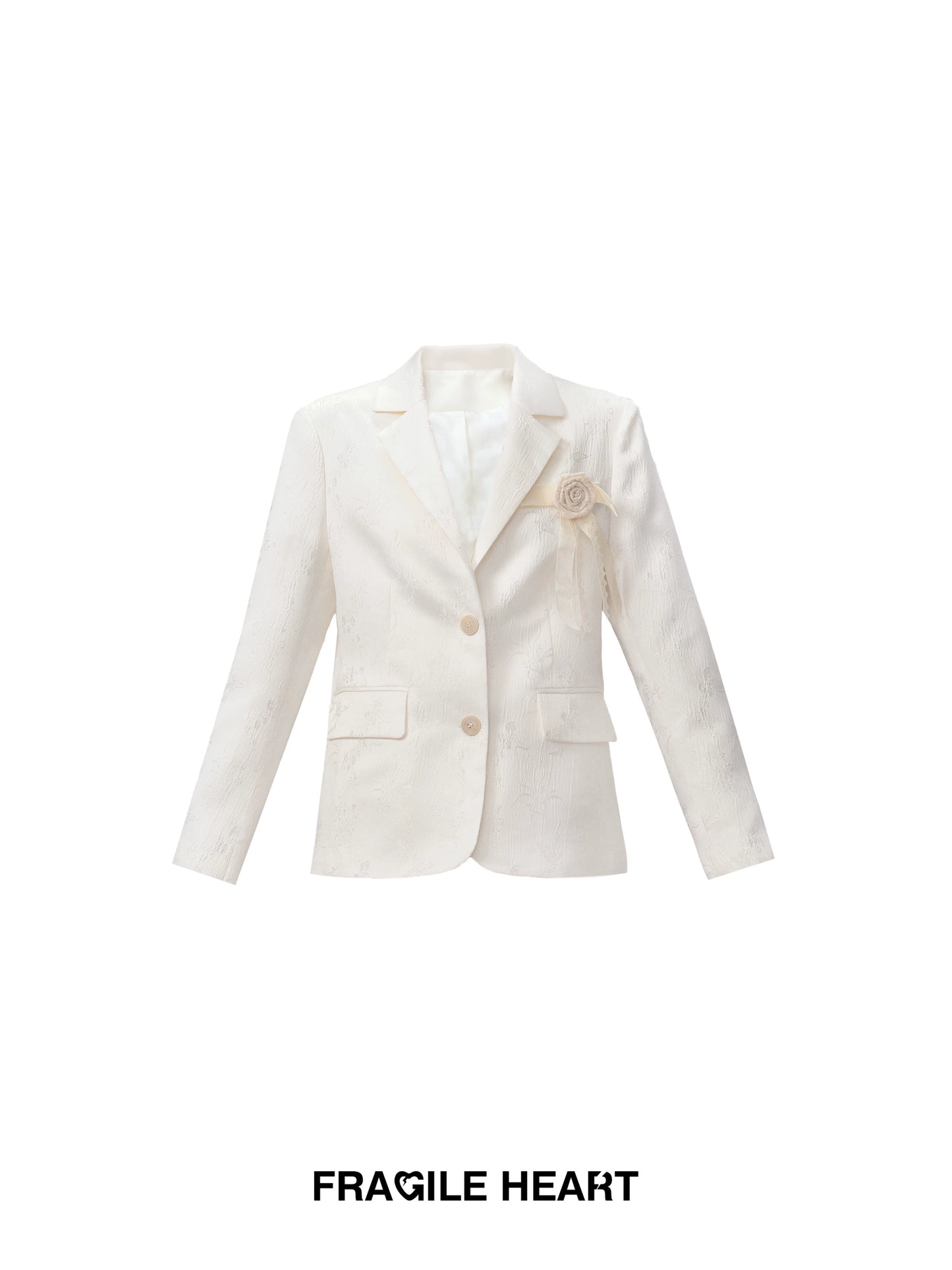 Lustrous Jacquard Suit Jacket With Corsage